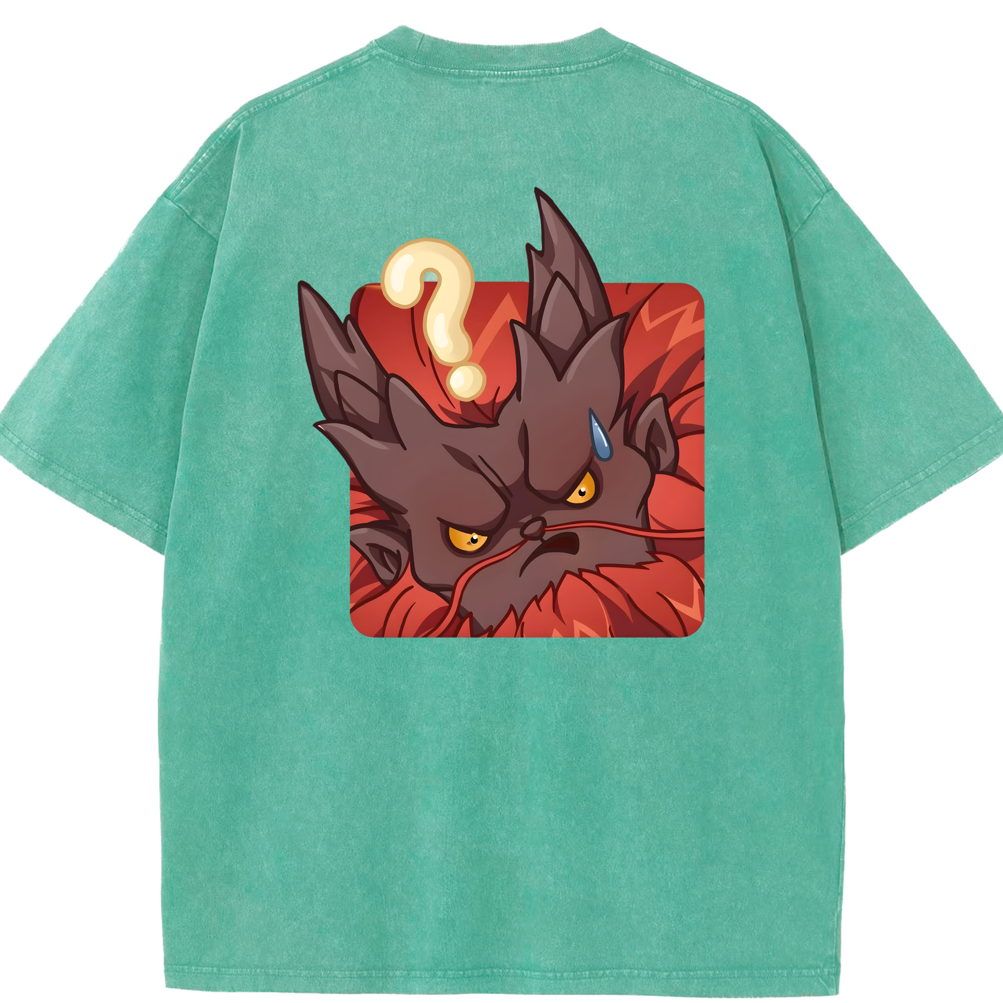 （画像用） Ne Zha 2 ナタ 魔童の大暴れ 綿100% ヴィンテージ風 半袖Tシャツ（背面プリント）